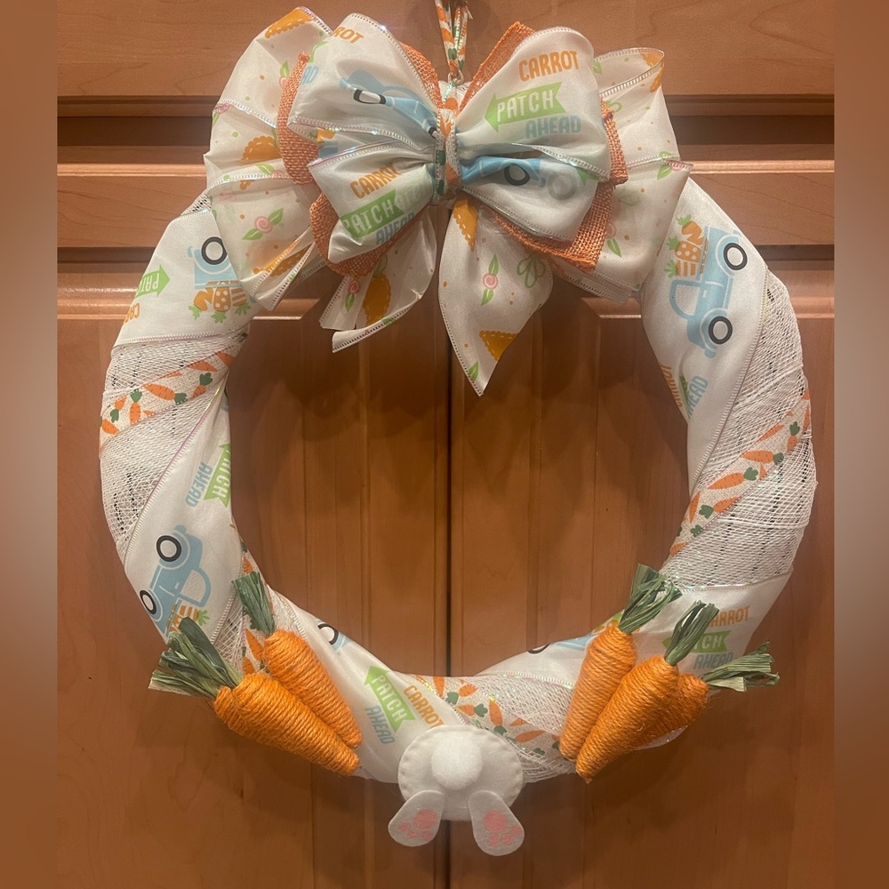 Easter Wreath Carrot Patch Homemade